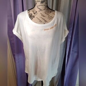 Diesel Power Gear white with pink & gold graphics t-shirt size 2XL